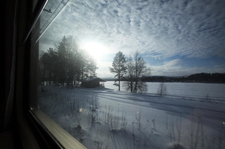 View from SJ night train